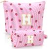 Personalized Initial Makeup Bag Pouch,Cute Strawberry Makeup Organizer bag view 1