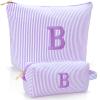 Personalized Initial Makeup Bag Pouch Cute Embroidered Makeup Organizer bag view 1