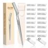ZiLORA Metal Face Razor for Women, Dermaplaning Tool with 16 Replacement Blades (Wide & Micro), Facial Hair Remover & Eyebrow Trimmer, Silver view 1