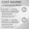 ZiLORA Metal Face Razor for Women, Dermaplaning Tool with 16 Replacement Blades (Wide & Micro), Facial Hair Remover & Eyebrow Trimmer, Silver view 4
