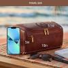 Travel Toiletry Bag Hanging For Mens PU Leather - Red Brown (Initial L) view 2