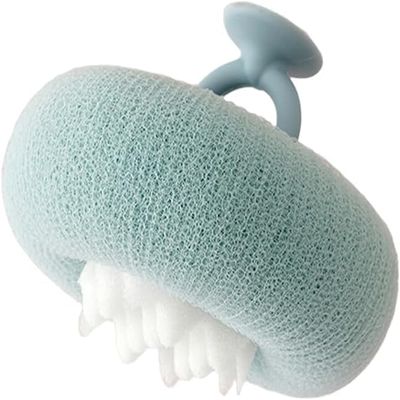 1Pc Lightcyan Suction Cup Bath Ball, Sunflower Exfoliating Body Scrubber, Bath Sponges Bath Sponge for Women and Men, Bathing Accessories