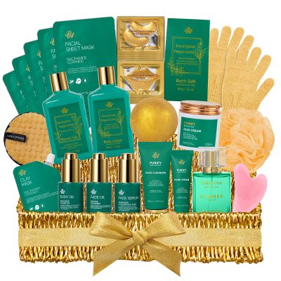 Gifts for Women & Men, Eucalyptus 32 Pcs Bath & Body Gift Basket for Women