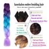 Nvzi 8 pcs 24" Rainbow Ombre Jumbo Braiding Hair, High Temperature Synthetic Hair Extensions for Crochet Braids, Twist & Box BraidsPeacock Green to Light Purple view 2