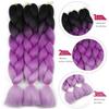 Nvzi 8 pcs 24" Rainbow Ombre Jumbo Braiding Hair, High Temperature Synthetic Hair Extensions for Crochet Braids, Twist & Box BraidsPeacock Green to Light Purple view 4