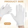 6 Pairs White Cotton Gloves for Dry Hands Sleeping Soft Breathable Gloves for Women and Men Stretchy Work Glove for Coin Jewelry Inspection Arts Crafts Wedding Costume Spa view 2