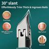 Nail Clippers Set for Thick Toenails, Ingrown 30 Slanted Eagle-Beak Seniors Clipper with Wide Jaw Opening, Anti-Splash Catcher, Stainless Steel Kit for Men Women Adults Green view 2