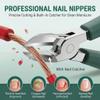 Nail Clippers Set for Thick Toenails, Ingrown 30 Slanted Eagle-Beak Seniors Clipper with Wide Jaw Opening, Anti-Splash Catcher, Stainless Steel Kit for Men Women Adults Green view 4