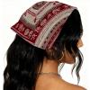 RODAILYCAY 4 Pack Triangle Head Scarf, Art Retro Ethnic Pattern Chiffon Hair Bandanas Kerchief, Elastic Hair Scarf Bandanas for Women Girls view 2