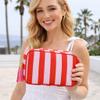 Aspire Custom Striped Cosmetic Bag with Logo, Canvas Makeup Bag view 2