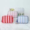 Aspire Custom Striped Cosmetic Bag with Logo, Canvas Makeup Bag view 3