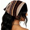 RODAILYCAY 4 Pack Hair Scarfs, Retro Beige Ethnic Pattern Elastic Hair Scarf Headband, Triangle Kerchief, Non Slip Head Hairband Bandanas view 2