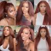 20 22 24 Inch Reddish Brown Bundles Color 33 Auburn Yaki Wave Human Hair Bundle Color 33 Auburn Brown Bundles Suhkrpt Hair Copper Kinky Straight Bundle 150G view 2