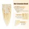 #613 Blonde Clip in Hair Extensions Human Hair, Blonde Deep Wave Remy Human Hair Extensions Clip ins for Women, 26 Inch 120g 7Pcs, Color #613 Hair Extension view 3