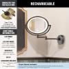 10" Brass Large Wall Mounted Makeup Mirror with Extension Arm Lighting view 2