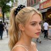 12PCS Plush Polka Dot Print Hair Scrunchies, Oversized Elastic Hair Ties for Women, Classic Black White Brown Polka Dot Hair Accessories, Fuzzy Plush Hair Ropes for Daily Party Styling Birthday Gifts view 4
