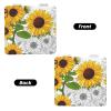 Fuzquwu Plump Sunflower and Sketch Pattern Pocket Makeup Mirror Compact Mirror with Magnification Pu Leather Travel Cosmetic Mirror view 3
