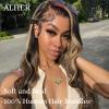 ALHER F1B/27 Highlight Body Wave Bundles with 4x4 HD Lace Closure Human Hair, 12A Black and Honey Blonde Ombre Colored Free Part 4x4 Closure and 3 Bundles 100% Remy Hair for Black Women 10 12 14+10 IN view 2
