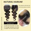 ALHER F1B/27 Highlight Body Wave Bundles with 4x4 HD Lace Closure Human Hair, 12A Black and Honey Blonde Ombre Colored Free Part 4x4 Closure and 3 Bundles 100% Remy Hair for Black Women 10 12 14+10 IN view 4