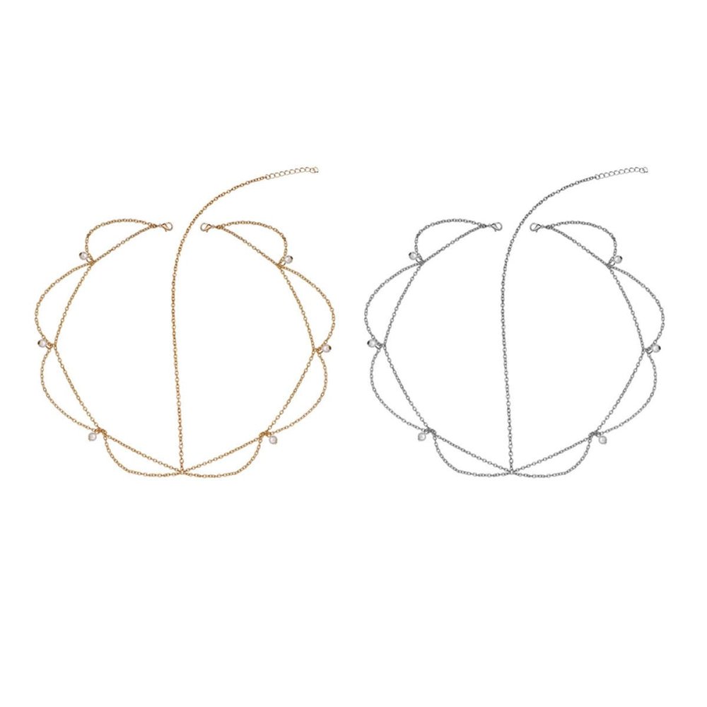 Mobestech 2pcs Bohemian Tassel Headbands for Women, Holiday Wedding Headpiece Set with Gold and Silver Chains, Bridal Hair Accessories for Party and Festival Use