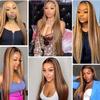 P4/27 Blonde Tape in Hair Extensions Human Hair,Highlight Brown Straight Remy Human Hair Extensions,28 Inch 45g 10 Pcs,Skin Weft Seamless Invisible, Silky Straight with Thick Ends, Remy Human Hair view 2