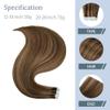 P4/27 Blonde Tape in Hair Extensions Human Hair,Highlight Brown Straight Remy Human Hair Extensions,28 Inch 45g 10 Pcs,Skin Weft Seamless Invisible, Silky Straight with Thick Ends, Remy Human Hair view 3