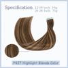 P4/27 Blonde Tape in Hair Extensions Human Hair,Highlight Brown Straight Remy Human Hair Extensions,28 Inch 45g 10 Pcs,Skin Weft Seamless Invisible, Silky Straight with Thick Ends, Remy Human Hair view 4