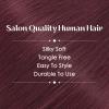 Hairro 6PCS Clip In Human Hair Extensions Short Burgundy Color Clip Ins Remy Real Hair Small Clip On Hairpieces For Women 33g 12 Inch #99J Wine Red view 3