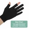 4 Pairs Black Cotton Moisturizing Gloves Fingerless Gloves Women Man Cut 2 Fingertips Touchscreen Friendly Soft and Comfortable Cotton Glove for Dry Hands Sleeping Hand Spa Treatment view 2