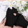 4 Pairs Black Cotton Moisturizing Gloves Fingerless Gloves Women Man Cut 2 Fingertips Touchscreen Friendly Soft and Comfortable Cotton Glove for Dry Hands Sleeping Hand Spa Treatment view 4