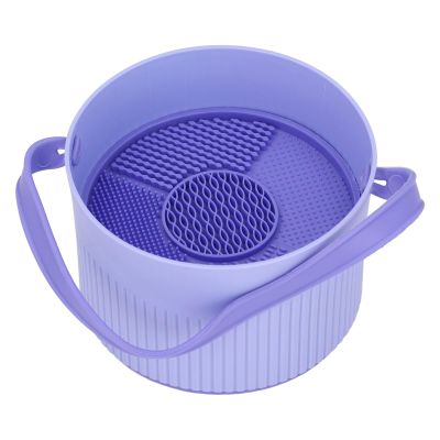 Hamwesh Makeup Brush Cleaner, 3 in 1 Silicone Makeup Brush Cleaning Bowl for Comprehensive Cleaning and Efficient Drying with Multifunctional Storage for Brushes, Powder Puffs, Sponges