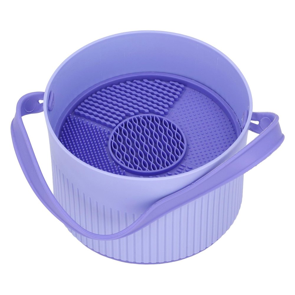 Hamwesh Makeup Brush Cleaner, 3 in 1 Silicone Makeup Brush Cleaning Bowl for Comprehensive Cleaning and Efficient Drying with Multifunctional Storage for Brushes, Powder Puffs, Sponges