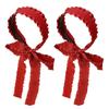 Cabilock Women Ribbon Headbands 2pcs Red Scarf Hairbands Hair Hoops for Women Hair Accessories Suitable for Daily Wear and Decor view 1