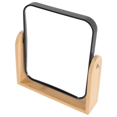 NULYLU Double Sided 3X Magnifying Makeup Mirror with Stand Small Desk Vanity Mirror for Personal Use Portable with Black Frame and Packaging Box