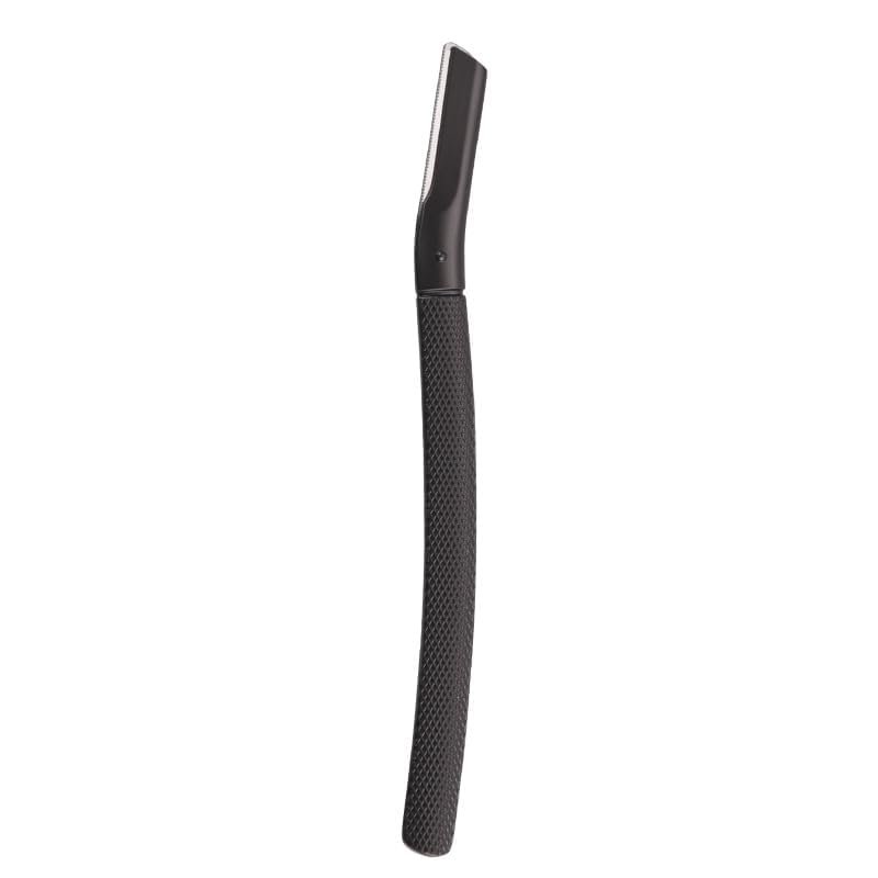 Professional Eyebrow Razor with Replaceable Stainless Steel Blade - 3 Ergonomic Metal Handles (Dark Gray, Light Gray, Rose Gold) for Precise Facial Hair Removal