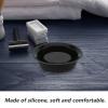 HONMEET Silicone Shaving Soap Bowl for Men with Lather Brush, Black Portable Shave Soap Dish for Travel and Barber Use, Soft Rubber Foam Shaving Mug for Home Grooming view 3