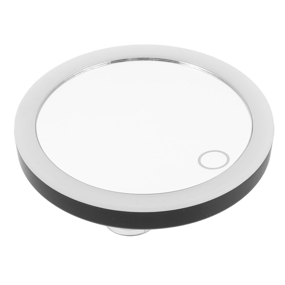 Beavorty LED Rechargeable Makeup Mirror 10x Magnifying 4-inch Black Vanity Mirror with Suction Cups Portable Travel Lighted Bathroom
