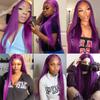 Purple Bundles Straight Bundles Human Hair 26 28 30 Inch Unprocessed Brazilian Virgin Hair Weave 3 Bundle Purple Straight Human Hair Extensions 50 Grams Per Bundle For Woman view 2