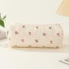 3Pcs Coquette Makeup Bag, Quilted Cosmetic Bag for Women, Floral Cotton Aesthetic Toiletry Travel Bags for Phone Power Bank view 4