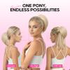 REECHO Ponytail Extension, 8" Short Mini Claw Clip Pony Tail Hair Extensions Natural Soft Feather-Light Tension-Free Ponytail Hairpiece for Women with Short Fine Thin Hair - Dark Grey with Light Ends view 3