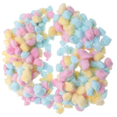 MAGICLULU 500g Cotton Balls for Face Cleansing, Small Soft Cotton Balls in Pink, Yellow, and Blue for Newborn Skin Care and Makeup Removal