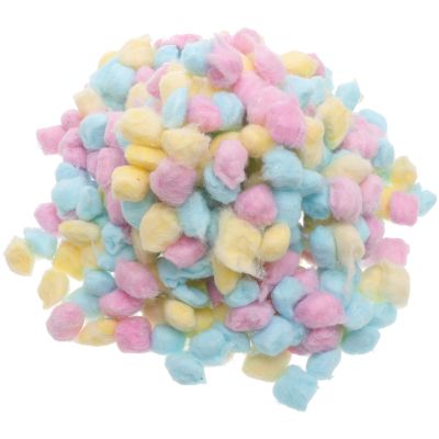 DIYEAH 500g Cotton Balls for Face Cleansing and Makeup, Small Soft Cotton Pads in Pink, Yellow, Blue Newborn Face Cleaning Supplies for Home and Beauty Use