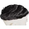 Voloria Durable Hair System for Men French Lace Front Fine Mono and Skin PU Around Mens Toupee Human Hair Pieces Natural Hairline Hair Replacement for Men 8x10INCH Natural Black Color view 4