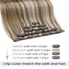 LaaVoo Clip In Hair Extensions Real Human Hair, 22 Inch 5Pcs 80g view 2