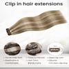 LaaVoo Clip In Hair Extensions Real Human Hair, 22 Inch 5Pcs 80g view 3