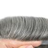 Healthlif 0.06mm Ultra Thin Skin Toupee Remy Human Hair Pieces For Men V-Looped Hair System Mens Toupee Hair Toupee For Men Protesis Capilar 7X9#1B80#1B Off Black+80% Grey 80% Density view 4
