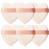 Spunspon 6 Pieces Powder Puff Face Soft Heart Shape Makeup Puff for Loose Powder Mineral Powder Body Powder Velour Cosmetic Foundation Blender Sponge Beauty Makeup Tools, Nude Color view 1