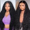 Leximi 26 Inch Deep Wave Lace Front Wigs Human Hair 13x6 HD Transparent Deep Curly Lace Frontal Wig Human Hair For Women 200% Density Glueless Wigs Human Hair view 1