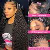 Leximi 26 Inch Deep Wave Lace Front Wigs Human Hair 13x6 HD Transparent Deep Curly Lace Frontal Wig Human Hair For Women 200% Density Glueless Wigs Human Hair view 3