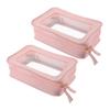 PENIKOKO 2pcs Pvc Toiletry Bag Waterproof Travel Makeup Organizer Pouch for Women Portable Cosmetic Storage Pink view 1